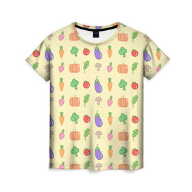 Женская футболка 3D с принтом Рай вегетарианца в Белгороде, 100% полиэфир ( синтетическое хлопкоподобное полотно) | прямой крой, круглый вырез горловины, длина до линии бедер | вегетарианцы | забавные | необычные | овощи | приколы