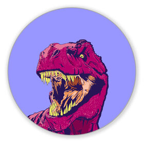 Коврик круглый с принтом rex в Белгороде, резина и полиэстер | круглая форма, изображение наносится на всю лицевую часть | dinosaur | t rex | динозавр | рекс | тирекс