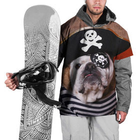 Накидка на куртку 3D с принтом Бульдог - пират в Белгороде, 100% полиэстер |  | бульдог | бульдоги | песик | песики | пират | пираты | прикольные | собака | собаки