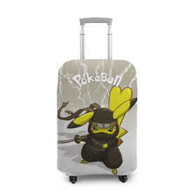 Чехол для чемодана 3D с принтом Pikachu в Белгороде, 86% полиэфир, 14% спандекс | двустороннее нанесение принта, прорези для ручек и колес | pikachu | pokeball | pokemon | пикачу | покеболл | покемон