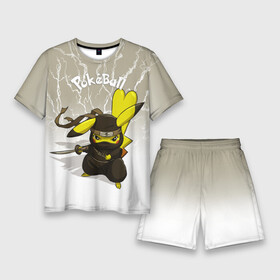 Мужской костюм с шортами 3D с принтом Pikachu в Белгороде,  |  | Тематика изображения на принте: pikachu | pokeball | pokemon | пикачу | покеболл | покемон