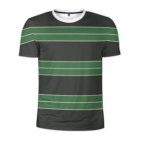 Мужская футболка 3D спортивная с принтом Одежда Курта Кобейна в Белгороде, 100% полиэстер с улучшенными характеристиками | приталенный силуэт, круглая горловина, широкие плечи, сужается к линии бедра | в полоску | зеленая | курт кобейн | полосатая | полоски