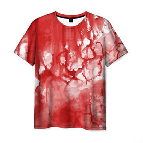 Мужская футболка 3D с принтом Кровь в Белгороде, 100% полиэфир | прямой крой, круглый вырез горловины, длина до линии бедер | брызги | капли | кровь | ужас | хэллоуин