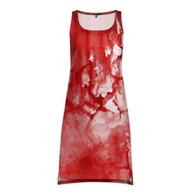Платье-майка 3D с принтом Кровь в Белгороде, 100% полиэстер | полуприлегающий силуэт, широкие бретели, круглый вырез горловины, удлиненный подол сзади. | брызги | капли | кровь | ужас | хэллоуин