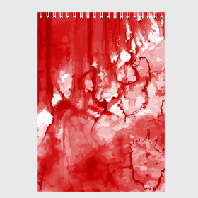 Скетчбук с принтом Кровь в Белгороде, 100% бумага
 | 48 листов, плотность листов — 100 г/м2, плотность картонной обложки — 250 г/м2. Листы скреплены сверху удобной пружинной спиралью | Тематика изображения на принте: брызги | капли | кровь | ужас | хэллоуин