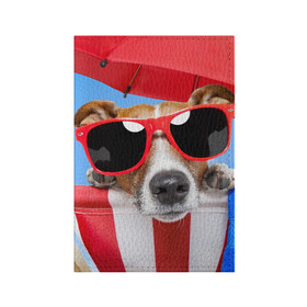 Обложка для паспорта матовая кожа с принтом Джек Рассел в Белгороде, натуральная матовая кожа | размер 19,3 х 13,7 см; прозрачные пластиковые крепления | Тематика изображения на принте: джек рассел | песик | песики | собака | собаки | терьер