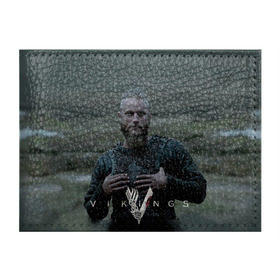 Обложка для студенческого билета с принтом Рагнар Лодброк в Белгороде, натуральная кожа | Размер: 11*8 см; Печать на всей внешней стороне | Тематика изображения на принте: викинги