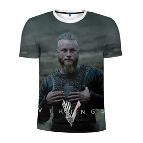 Мужская футболка 3D спортивная с принтом Рагнар Лодброк в Белгороде, 100% полиэстер с улучшенными характеристиками | приталенный силуэт, круглая горловина, широкие плечи, сужается к линии бедра | Тематика изображения на принте: викинги