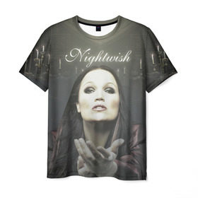 Мужская футболка 3D с принтом Тарья Турунен Nightwish в Белгороде, 100% полиэфир | прямой крой, круглый вырез горловины, длина до линии бедер | nightwish | металл | музыка | рок | тарья турунен