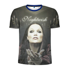Мужская футболка 3D спортивная с принтом Тарья Турунен Nightwish в Белгороде, 100% полиэстер с улучшенными характеристиками | приталенный силуэт, круглая горловина, широкие плечи, сужается к линии бедра | Тематика изображения на принте: nightwish | металл | музыка | рок | тарья турунен