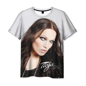 Мужская футболка 3D с принтом Tarja Turunen Nightwish в Белгороде, 100% полиэфир | прямой крой, круглый вырез горловины, длина до линии бедер | Тематика изображения на принте: nightwish | металл | музыка | рок | тарья турунен