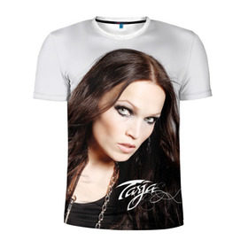 Мужская футболка 3D спортивная с принтом Tarja Turunen Nightwish в Белгороде, 100% полиэстер с улучшенными характеристиками | приталенный силуэт, круглая горловина, широкие плечи, сужается к линии бедра | Тематика изображения на принте: nightwish | металл | музыка | рок | тарья турунен