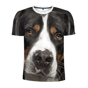 Мужская футболка 3D спортивная с принтом Зенненхунд в Белгороде, 100% полиэстер с улучшенными характеристиками | приталенный силуэт, круглая горловина, широкие плечи, сужается к линии бедра | большая собака | зенненхунд | пес | песик | сенбернар | собака | собаки