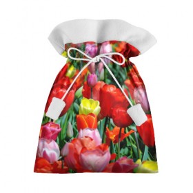 Подарочный 3D мешок с принтом Тюльпановый рай в Белгороде, 100% полиэстер | Размер: 29*39 см | 
