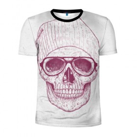 Мужская футболка 3D спортивная с принтом Cool Skull в Белгороде, 100% полиэстер с улучшенными характеристиками | приталенный силуэт, круглая горловина, широкие плечи, сужается к линии бедра | красивый | крутой | очки | рисунок | узор | череп