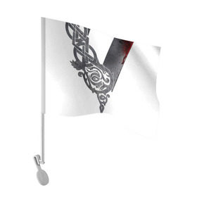 Флаг для автомобиля с принтом Викинги в Белгороде, 100% полиэстер | Размер: 30*21 см | Тематика изображения на принте: viking | vikings | вальхалла | викинги