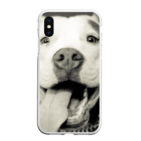 Чехол для iPhone XS Max матовый с принтом Пит-буль в Белгороде, Силикон | Область печати: задняя сторона чехла, без боковых панелей | амстафф | буль | пес | песик | питбули | питбуль | собака | собаки | стафф | терьер