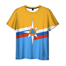 Мужская футболка 3D с принтом МЧС в Белгороде, 100% полиэфир | прямой крой, круглый вырез горловины, длина до линии бедер | мчс