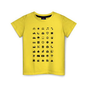 Детская футболка хлопок с принтом Iconspeak в Белгороде, 100% хлопок | круглый вырез горловины, полуприлегающий силуэт, длина до линии бедер | знаки | символы | турист