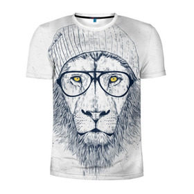 Мужская футболка 3D спортивная с принтом Cool Lion в Белгороде, 100% полиэстер с улучшенными характеристиками | приталенный силуэт, круглая горловина, широкие плечи, сужается к линии бедра | Тематика изображения на принте: красивый | крутой | лев | львица | очки | рисунок | узор