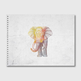 Альбом для рисования с принтом Solar Elephant в Белгороде, 100% бумага
 | матовая бумага, плотность 200 мг. | красивый | крутой | рисунок | слон | узор