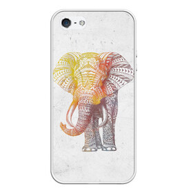 Чехол для iPhone 5/5S матовый с принтом Solar Elephant в Белгороде, Силикон | Область печати: задняя сторона чехла, без боковых панелей | Тематика изображения на принте: красивый | крутой | рисунок | слон | узор