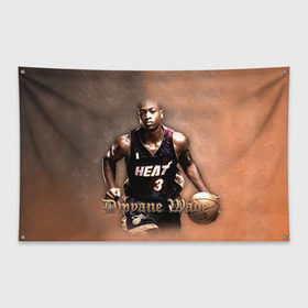 Флаг-баннер с принтом Баскетболист Dwyane Wade в Белгороде, 100% полиэстер | размер 67 х 109 см, плотность ткани — 95 г/м2; по краям флага есть четыре люверса для крепления | chicago bulls | баскетбол | буллз | дуэйн уэйд | нба | чикаго