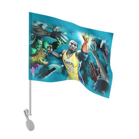 Флаг для автомобиля с принтом Kobe Bryant в Белгороде, 100% полиэстер | Размер: 30*21 см | kobe bryant | lakers | los angeles lakers | nba. | баскетбол | баскетболист | коби брайант | лайкерс | лос анджелес лейкерс | нба