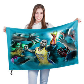 Флаг 3D с принтом Kobe Bryant в Белгороде, 100% полиэстер | плотность ткани — 95 г/м2, размер — 67 х 109 см. Принт наносится с одной стороны | kobe bryant | lakers | los angeles lakers | nba. | баскетбол | баскетболист | коби брайант | лайкерс | лос анджелес лейкерс | нба