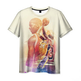 Мужская футболка 3D с принтом Kobe Bryant в Белгороде, 100% полиэфир | прямой крой, круглый вырез горловины, длина до линии бедер | kobe bryant | lakers | los angeles lakers | nba. | баскетбол | баскетболист | коби брайант | лайкерс | лос анджелес лейкерс | нба