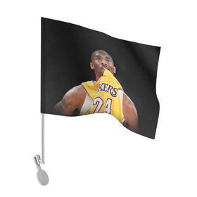 Флаг для автомобиля с принтом Kobe Bryant в Белгороде, 100% полиэстер | Размер: 30*21 см | kobe bryant | lakers | los angeles lakers | nba. | баскетбол | баскетболист | коби брайант | лайкерс | лос анджелес лейкерс | нба