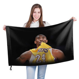 Флаг 3D с принтом Kobe Bryant в Белгороде, 100% полиэстер | плотность ткани — 95 г/м2, размер — 67 х 109 см. Принт наносится с одной стороны | kobe bryant | lakers | los angeles lakers | nba. | баскетбол | баскетболист | коби брайант | лайкерс | лос анджелес лейкерс | нба