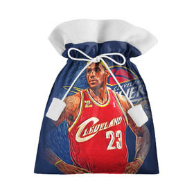 Подарочный 3D мешок с принтом LeBron James в Белгороде, 100% полиэстер | Размер: 29*39 см | Тематика изображения на принте: cleveland cavaliers | lebron james | nba. | баскетбол | баскетболист | джеймс леброн | кливленд кавальерс | нба