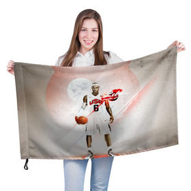 Флаг 3D с принтом LeBron James в Белгороде, 100% полиэстер | плотность ткани — 95 г/м2, размер — 67 х 109 см. Принт наносится с одной стороны | cleveland cavaliers | lebron james | nba. | баскетбол | баскетболист | джеймс леброн | кливленд кавальерс | нба