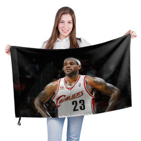 Флаг 3D с принтом LeBron James в Белгороде, 100% полиэстер | плотность ткани — 95 г/м2, размер — 67 х 109 см. Принт наносится с одной стороны | cleveland cavaliers | lebron james | nba. | баскетбол | баскетболист | джеймс леброн | кливленд кавальерс | нба