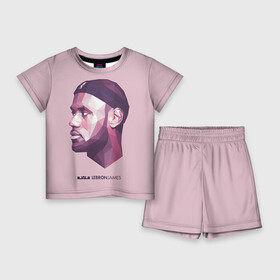 Детский костюм с шортами 3D с принтом LeBron James в Белгороде,  |  | Тематика изображения на принте: cleveland cavaliers | lebron james | nba. | баскетбол | баскетболист | джеймс леброн | кливленд кавальерс | нба