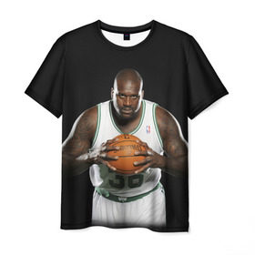 Мужская футболка 3D с принтом Shaquille O`Neal в Белгороде, 100% полиэфир | прямой крой, круглый вырез горловины, длина до линии бедер | shaquille oneal | баскетболист | нба | шакил онил