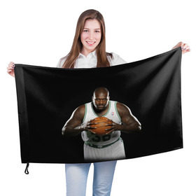 Флаг 3D с принтом Shaquille O`Neal в Белгороде, 100% полиэстер | плотность ткани — 95 г/м2, размер — 67 х 109 см. Принт наносится с одной стороны | shaquille oneal | баскетболист | нба | шакил онил