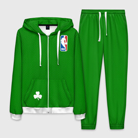Мужской костюм 3D с принтом Boston Celtics в Белгороде, 100% полиэстер | Манжеты и пояс оформлены тканевой резинкой, двухслойный капюшон со шнурком для регулировки, карманы спереди | boston celtics | бостон | бостон селтикс | нба | селтикс