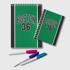 Блокнот с принтом Boston Celtics 36 в Белгороде, 100% бумага | 48 листов, плотность листов — 60 г/м2, плотность картонной обложки — 250 г/м2. Листы скреплены удобной пружинной спиралью. Цвет линий — светло-серый
 | 36 | boston celtics | shaquille oneal | бостон | бостон селтикс | нба | селтикс | шакил онил