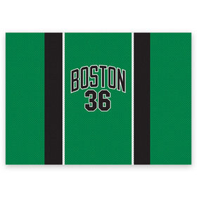 Поздравительная открытка с принтом Boston Celtics 36 в Белгороде, 100% бумага | плотность бумаги 280 г/м2, матовая, на обратной стороне линовка и место для марки
 | 36 | boston celtics | shaquille oneal | бостон | бостон селтикс | нба | селтикс | шакил онил