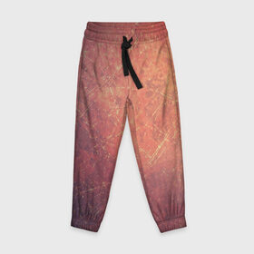 Детские брюки 3D с принтом Космические пятна в Белгороде, 100% полиэстер | манжеты по низу, эластичный пояс регулируется шнурком, по бокам два кармана без застежек, внутренняя часть кармана из мелкой сетки | кометы | космос | оранжевый | пятна | текстура | царапины