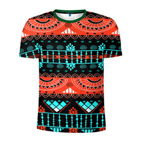 Мужская футболка 3D спортивная с принтом Аддис-Абеба в Белгороде, 100% полиэстер с улучшенными характеристиками | приталенный силуэт, круглая горловина, широкие плечи, сужается к линии бедра | Тематика изображения на принте: орнамент | цветной | этно | яркий
