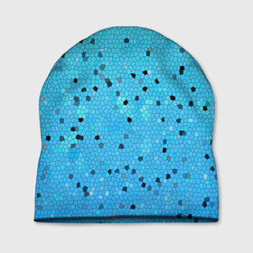Шапка 3D с принтом Синий узор в Белгороде, 100% полиэстер | универсальный размер, печать по всей поверхности изделия | абстракция | арт | мозайка | рисунок | синий | текстура | узоры