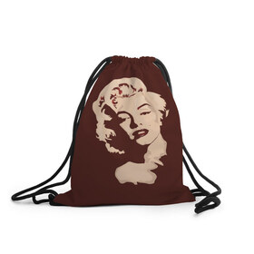 Рюкзак-мешок 3D с принтом Мэрилин Монро в Белгороде, 100% полиэстер | плотность ткани — 200 г/м2, размер — 35 х 45 см; лямки — толстые шнурки, застежка на шнуровке, без карманов и подкладки | marilyn monroe | звезда | киноактриса | мэрилин монро