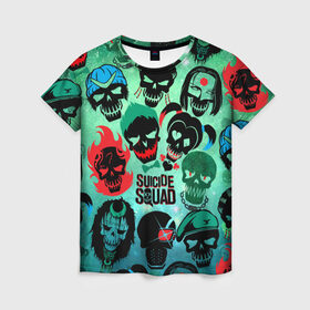 Женская футболка 3D с принтом Suicide Squad в Белгороде, 100% полиэфир ( синтетическое хлопкоподобное полотно) | прямой крой, круглый вырез горловины, длина до линии бедер | Тематика изображения на принте: harley quinn | suicide squad | харли квинн
