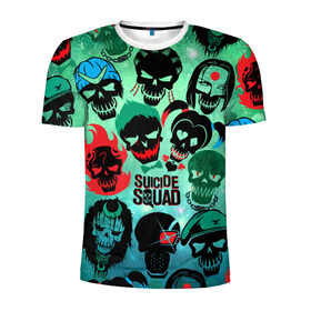 Мужская футболка 3D спортивная с принтом Suicide Squad в Белгороде, 100% полиэстер с улучшенными характеристиками | приталенный силуэт, круглая горловина, широкие плечи, сужается к линии бедра | Тематика изображения на принте: harley quinn | suicide squad | харли квинн