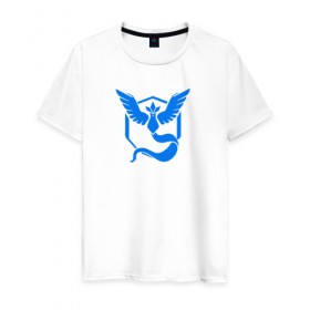 Мужская футболка хлопок с принтом TEAM MYSTIC в Белгороде, 100% хлопок | прямой крой, круглый вырез горловины, длина до линии бедер, слегка спущенное плечо. | Тематика изображения на принте: покемон го