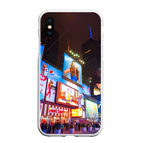 Чехол для iPhone XS Max матовый с принтом Авеню стрит в Белгороде, Силикон | Область печати: задняя сторона чехла, без боковых панелей | америка | город | европа | китай | красота | новинки | ночь | огонь | пейзаж | свет