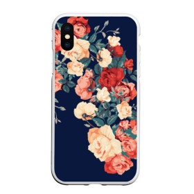 Чехол силиконовый для Apple iPhone XS Max матовый NEW с принтом Fashion flowers в Белгороде, Силикон | Область печати: задняя сторона чехла, без боковых панелей | fashion | flower | мода | фэшн | цветы